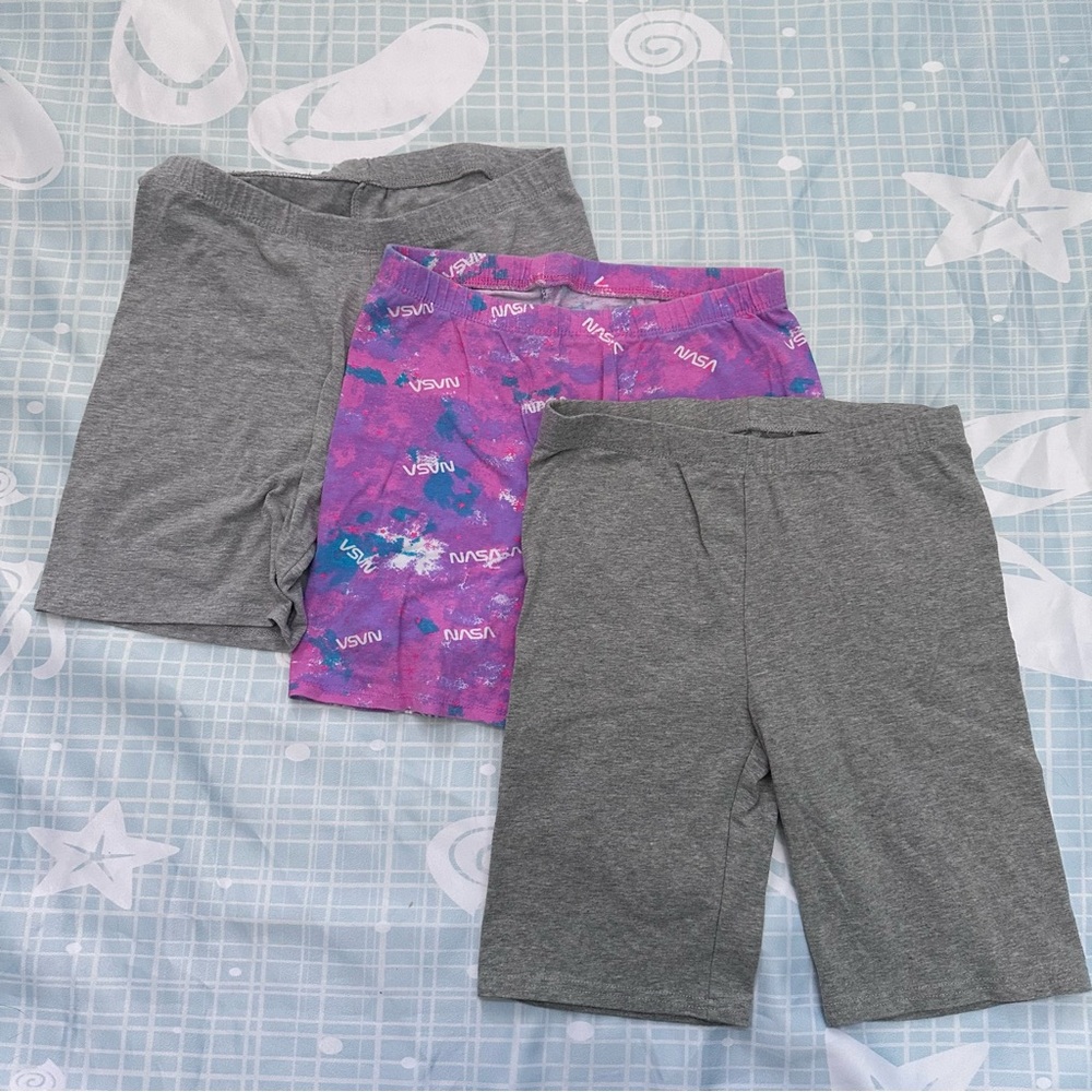 Gray and Purple Kids NASA Shorts Set